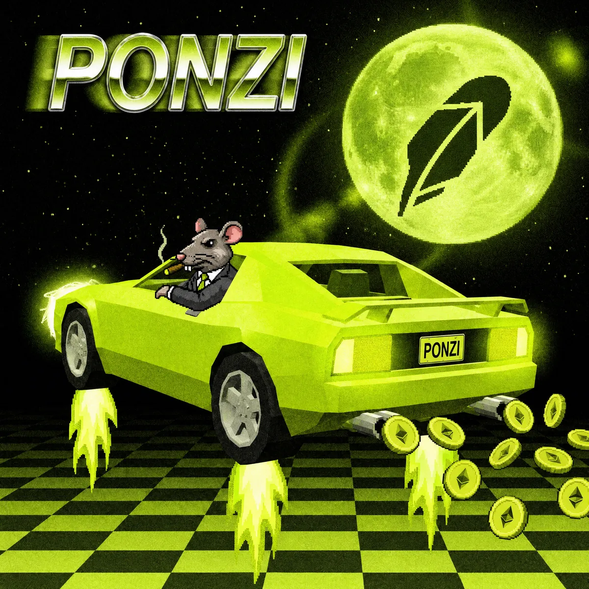 TO THE MOON — PONZI exhibit 01, lambo